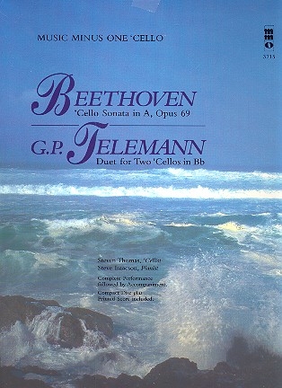 Music minus one Cello Sonata a major op.69 (Beethoven)  and Duet bb major for 2 cellos (Telemann)