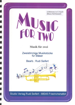 Music for two fr 2 Blasinstrumente 2. Stimme in C hoch (Bassschlssel)