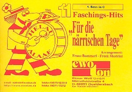 11 Faschingshits fr die nrrischen Tage: fr Blasorchester Bass 1 in C