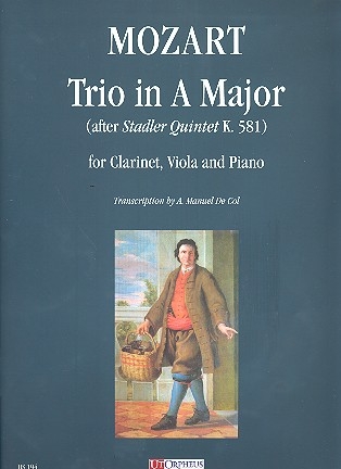 Trio a major after Stadler Quintet KV581 for clarinet, viola and piano parts