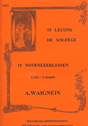 15 Lecons de solfge (2 cls) pour chant/instrument et piano accompagnement de piano