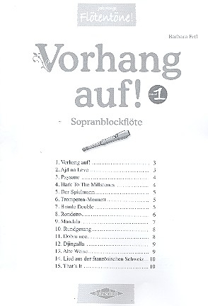 Vorhang auf Band 1 fr Sopranblockflte und Klavier Sopranblockflte