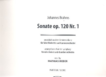 Kammersinfonie nach Sonate op.120,1 fr Klarinette und Kammerorchester Partitur