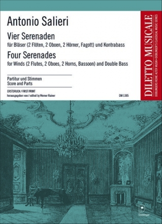 4 Serenaden fr 2 Flten, 2 Oboen, 2 Hrner, Fagott und Kontrabass Partitur und Stimmen