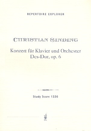 Konzert Des-Dur op.6 fr Klavier und Orchester Studienpartitur