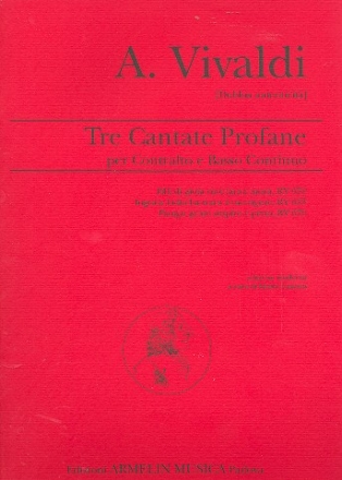 3 Cantate profane per contralto e pianoforte partitura