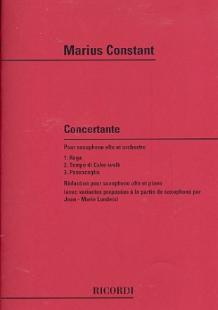 Concertante for Alto Saxophone and Orchestra for alto saxophone and piano