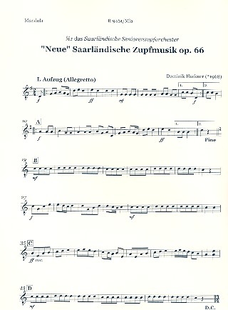 Neue saarlndische Zupfmusik op.66 fr Zupforchester Mandoline 2