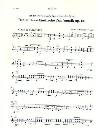 Neue saarlndische Zupfmusik op.66 fr Zupforchester Gitarre