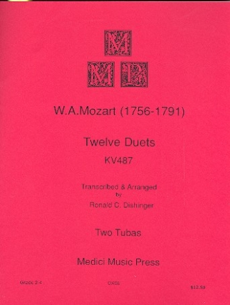 12 Duets KV487 for 2 tubas score