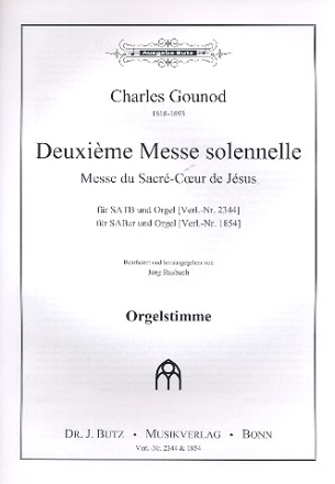 Messe solennelle Nr.2 fr gem Chor (SATB oder SABar) und Orgel Orgel (fr beide Fassungen)