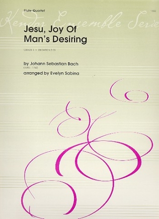 Jesu Joy of Man's Desiring for 4 flutes score and parts