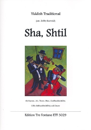 Sha shtil fr 5 Blockflten (SATBGb), Violoncello und Gitarre Partitur und Stimmen