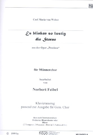 Es blinken so lustig die Sterne fr Mnnerchor (gem Chor) und Orchester Klavierauszug