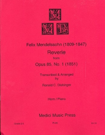 Reverie from op.85 no.1 for horn and Piano