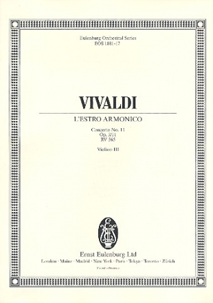 Konzert d-Moll L'Estro Armonico op.3,11 RV565 fr 2 Violinen, Violoncello, Streicher und Bc Violine 3