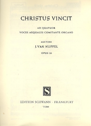 Christus vincit op.20 fr gem Chor und Orgel Partitur