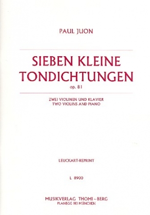 7 kleine Tondichtungen op.81 fr 2 Violinen und Klavier Partitur und Stimmen