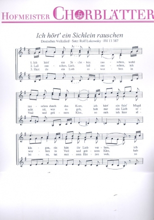 Ich hrt ein Sichlein rauschen fr Frauenchor a cappella Partitur