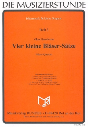 4 kleine Blser-Stze fr 4 Blechblser Partitur und Stimmen