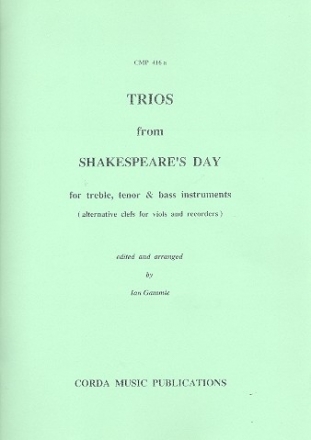 Trios from Shakespeare's Day for 3 instruments (ATB) score and parts