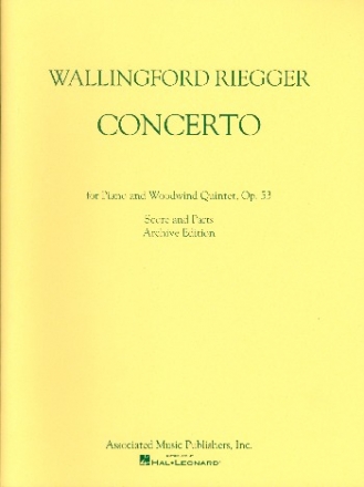 Concerto op.53 for piano, flute, oboe, clarinet, horn and bassoon score and parts