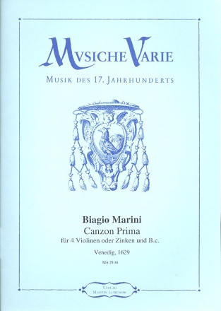 Canzon prima aus op.8 fr 4 Violinen (Zinken) und Bc Partitur und Stimmen (Bc nicht ausgesetzt)