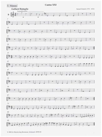 Fnfstimmige Instrumentalstze fr 5 Blockflten (SSATB) 5. Stimme (Bass 2)