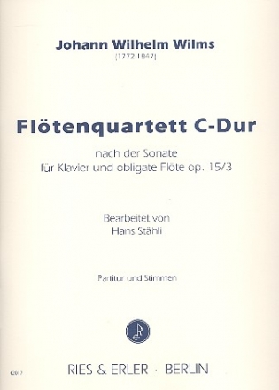 Quartett C-Dur op.15,3 fr Flte, Violine, Viola und Violoncello Partitur und Stimmen