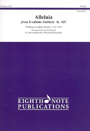 Alleluia fro, Exultat jubilate KV165 for flexible 5-part woodwind ensemble score and parts