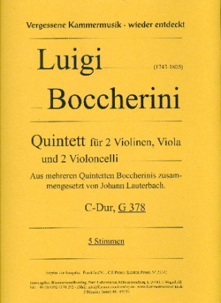 Quintett C-Dur G378 fr 2 Violinen, Viola und 2 Violoncelli Stimmen