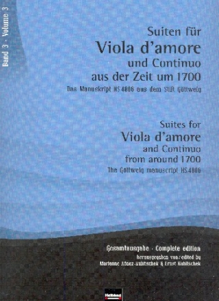 Suiten fr Viola d'amore und Continuo aus der Zeit um 1700 Band 3 Partitur