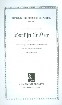 Dank sei dir Herr fr Alt (Bariton), gem Chor und Orgel (Klavier) Partitur