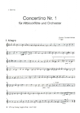 Sonate Nr.1 (Concertino) fr Altblockflte (Flte) und Gitarre (Cembalo, Klavier) (Orchester) 1. Stimme tutti (Mandoline/Violine)