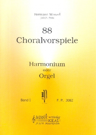 88 Choralvorspiele Band 1 fr Harmonium oder Orgel