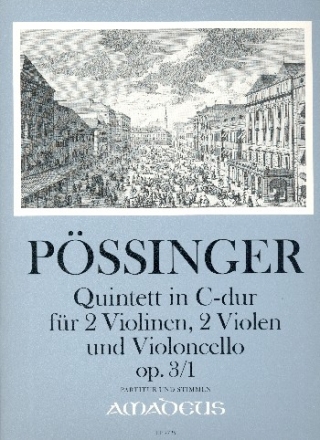 Quintett C-Dur op.3,1: fr 2 Violinen, 2 Violen und Violoncello Partitur und Stimmen