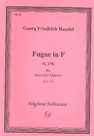 Fugue in F for 4 recorders (SATB) score and parts