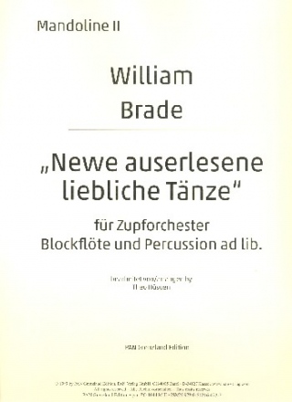 Newe auserlesene liebliche Tnze fr Zupforchester (Blockflte und Percussion ad lib) Mandoline 2