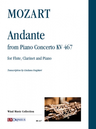 Andante from Piano Concerto KV467 for flute, clarinet and piano parts