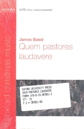 Quem pastores laudavere for mixed chorus a cappella score