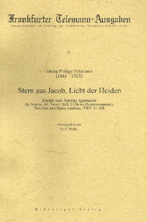 Stern aus Jacob Licht der Heiden TWV1:1398 fr Soli, 2 Clarini (Naturtrompeten), Streicher und Bc Partitur