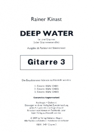 Deep Water fr 3 Gitarren (Ensemble) Gitarre 3