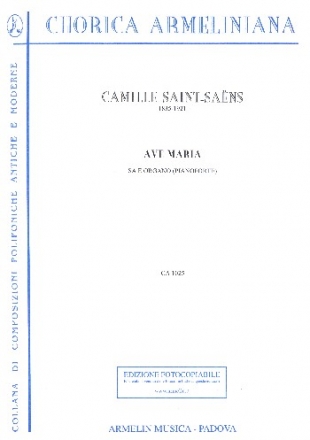 Ave Maria for female chorus and organ (piano) score