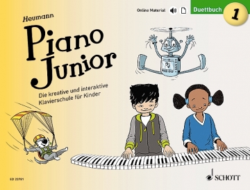 Piano junior - Duettbuch Band 1 (+Online-Material) fr Klavier zu 4 Hnden (dt) Spielpartitur