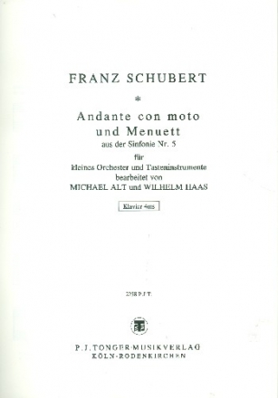 Andante con moto fr Streicher und Tasteninstrumente Spielpartitur Klavier zu 4 Hnden