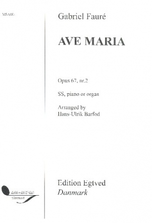 Ave Maria op.67,2 for female choruus and piano (organ) score