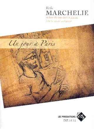 Un jour  Paris for cello (viola) and guitar score and parts