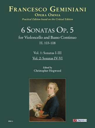 6 Sonaten op.5 H103-108 vol.2 (no.4-6) for violoncello and Bc score and parts (Bc realised)