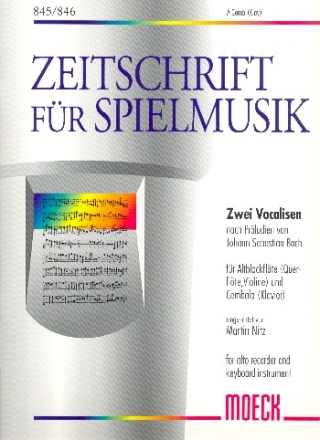 2 Vocalisen nach Prludien fr Altblockflte (Flte/Violine) und Cembalo (Klavier)