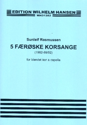 5 faeroeske korsange for mixed chorus a cappella score (fr/en)